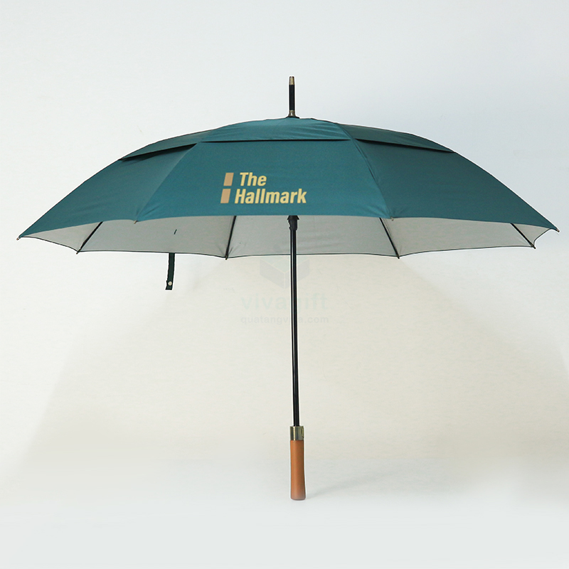 Ô Dù Thẳng 2 Tầng Giả Cán Gỗ Bán Kính 70cm D060